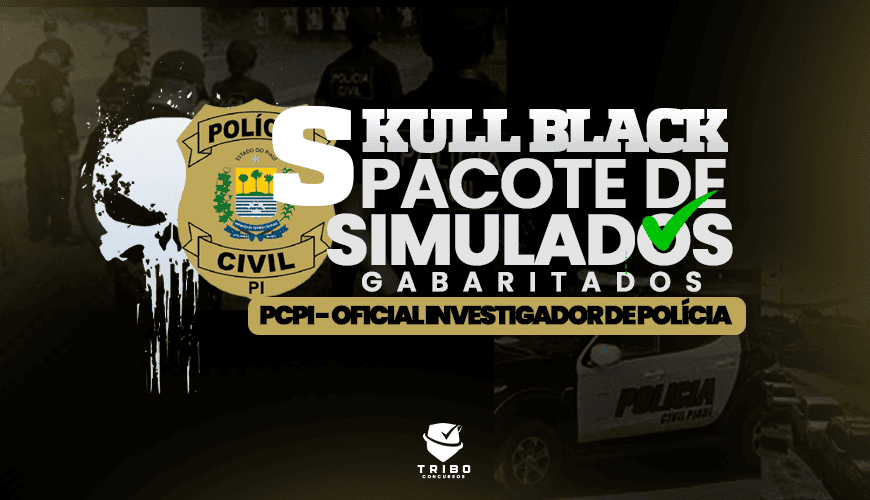 Imagem curso SKULL BLACK - PACOTE DE SIMULADOS GABARITADOS - PCPI - OFICIAL INVESTIGADOR DE POLÍCIA